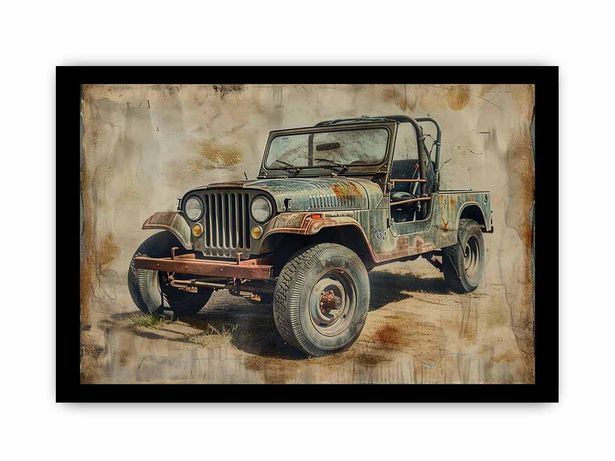 Vinatge Jeep Framed Print-2