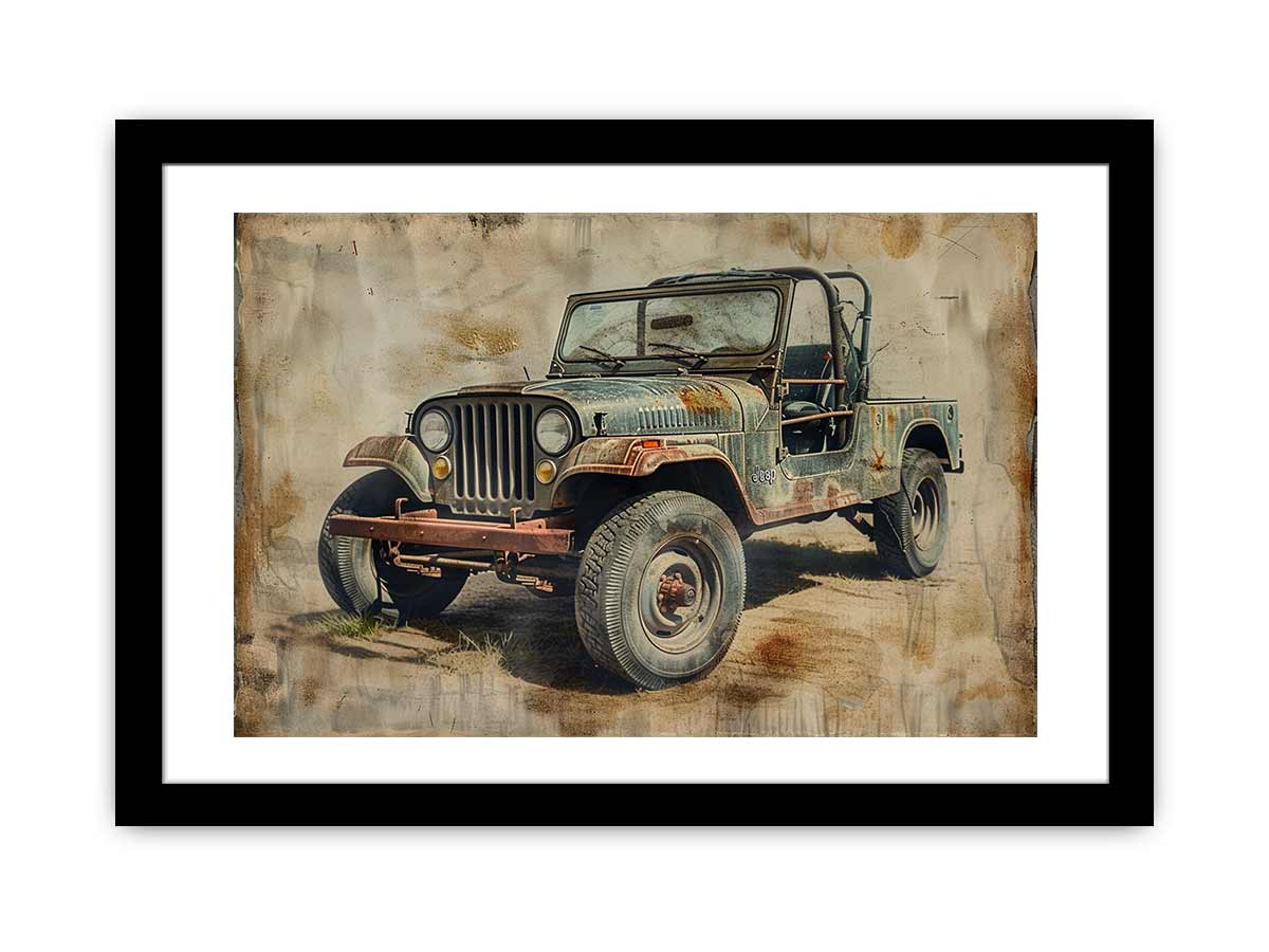 Vinatge Jeep Framed Print-0