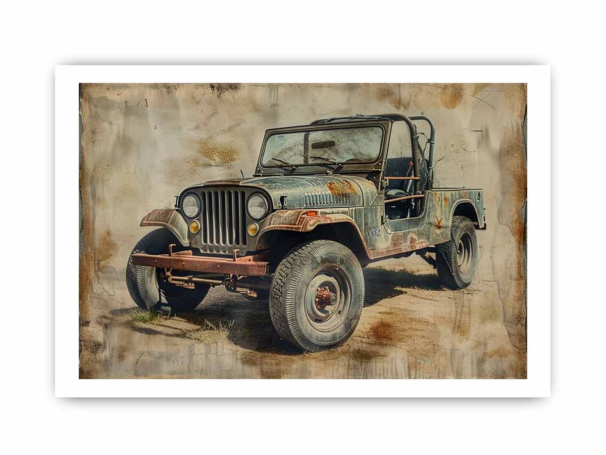 Vinatge Jeep Framed Print-3