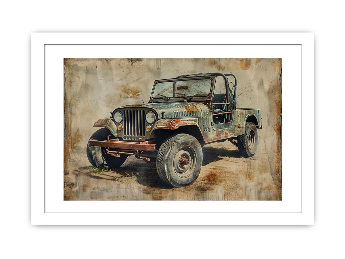 Vinatge Jeep Framed Print-1
