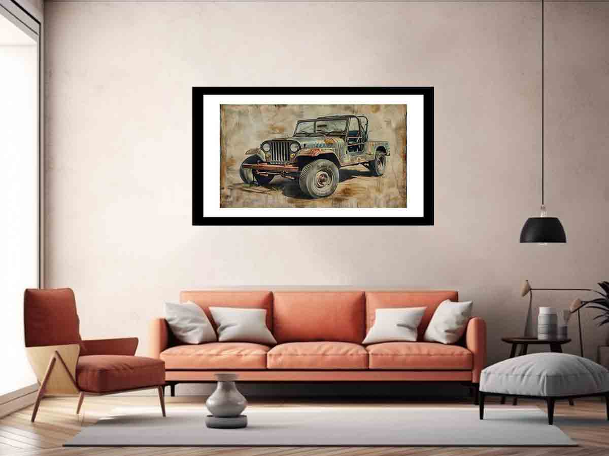 Vinatge Jeep Framed Print-4