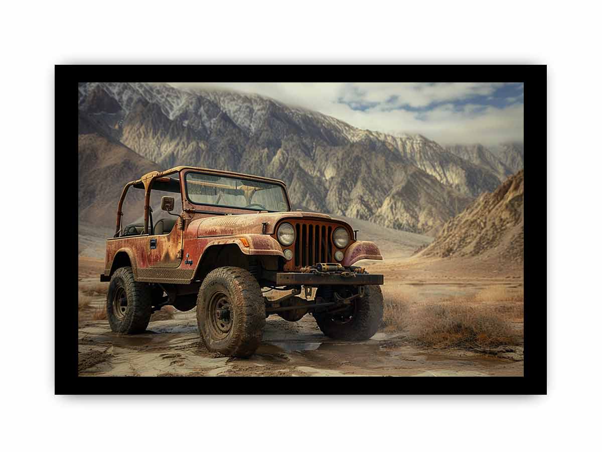 Vinatge Jeep Framed Print-2