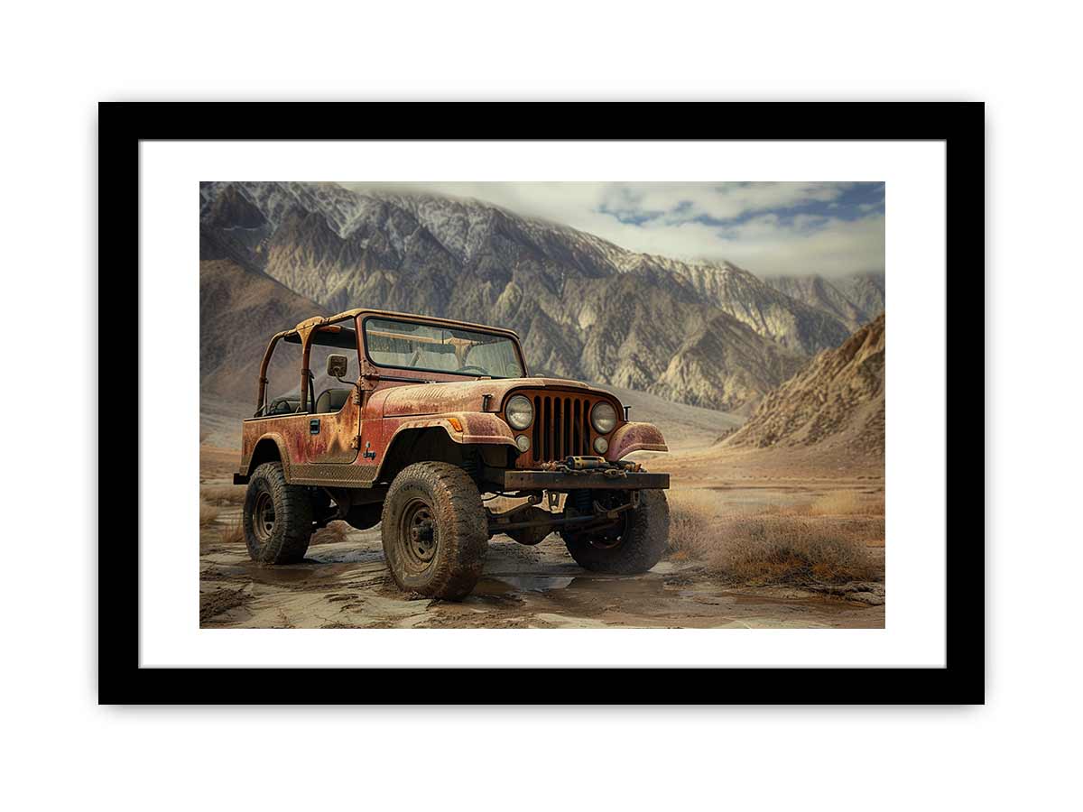 Vinatge Jeep Framed Print-0