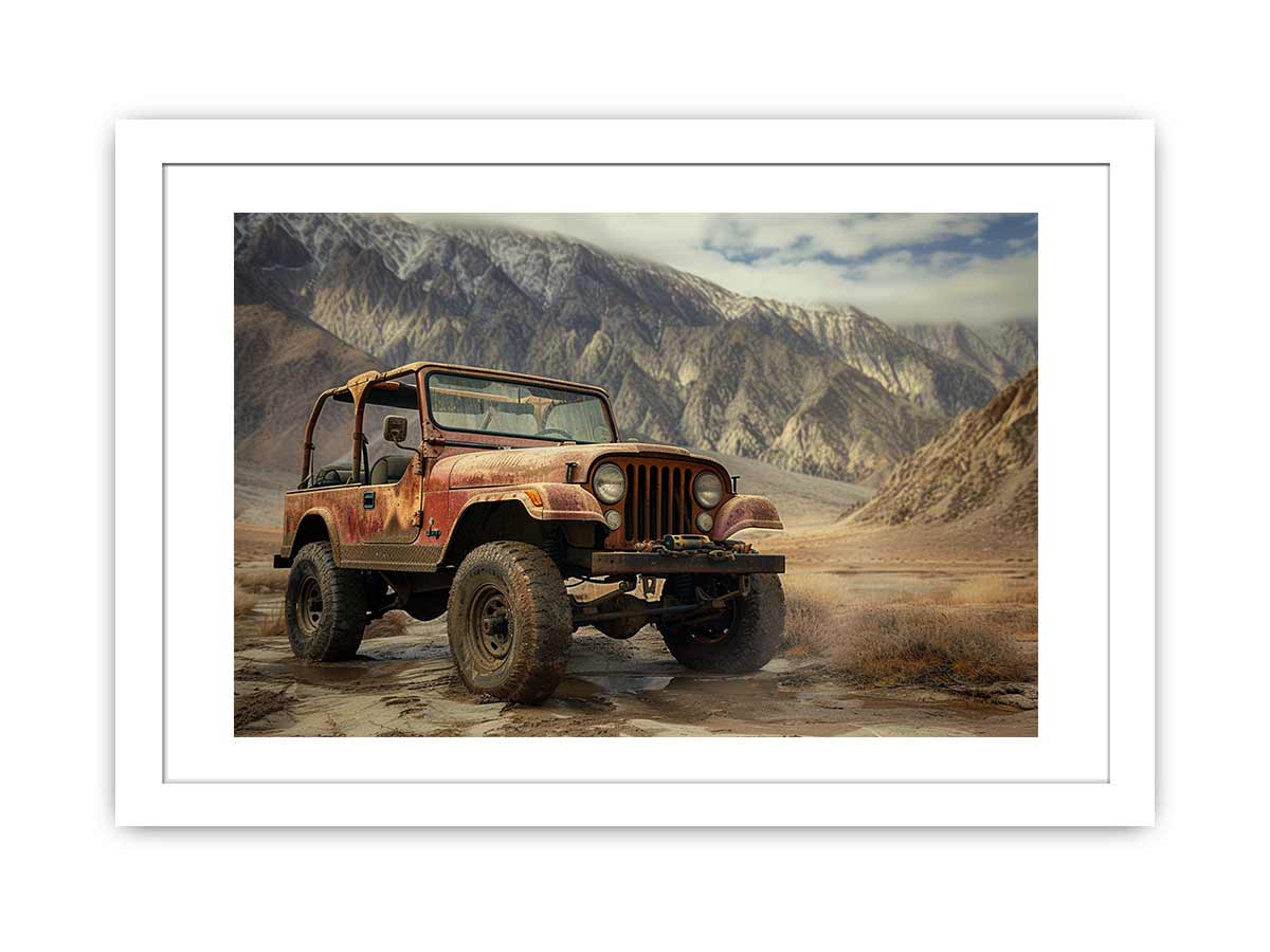 Vinatge Jeep Framed Print-1