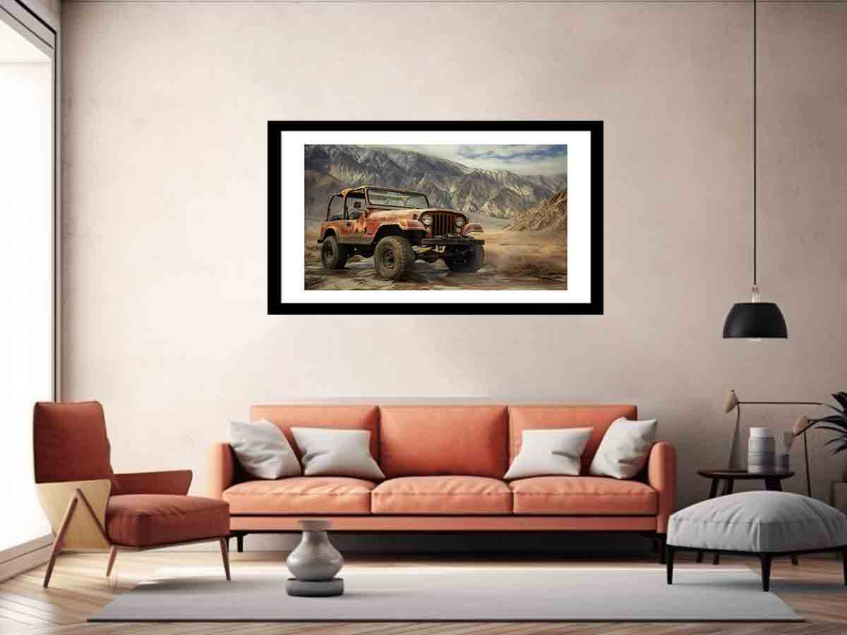 Vinatge Jeep Framed Print-4