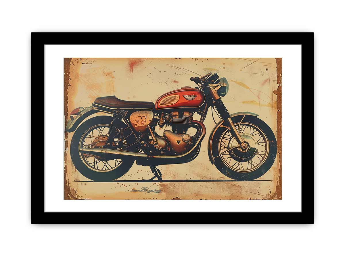 Vintage Motorcyle Framed Print-0