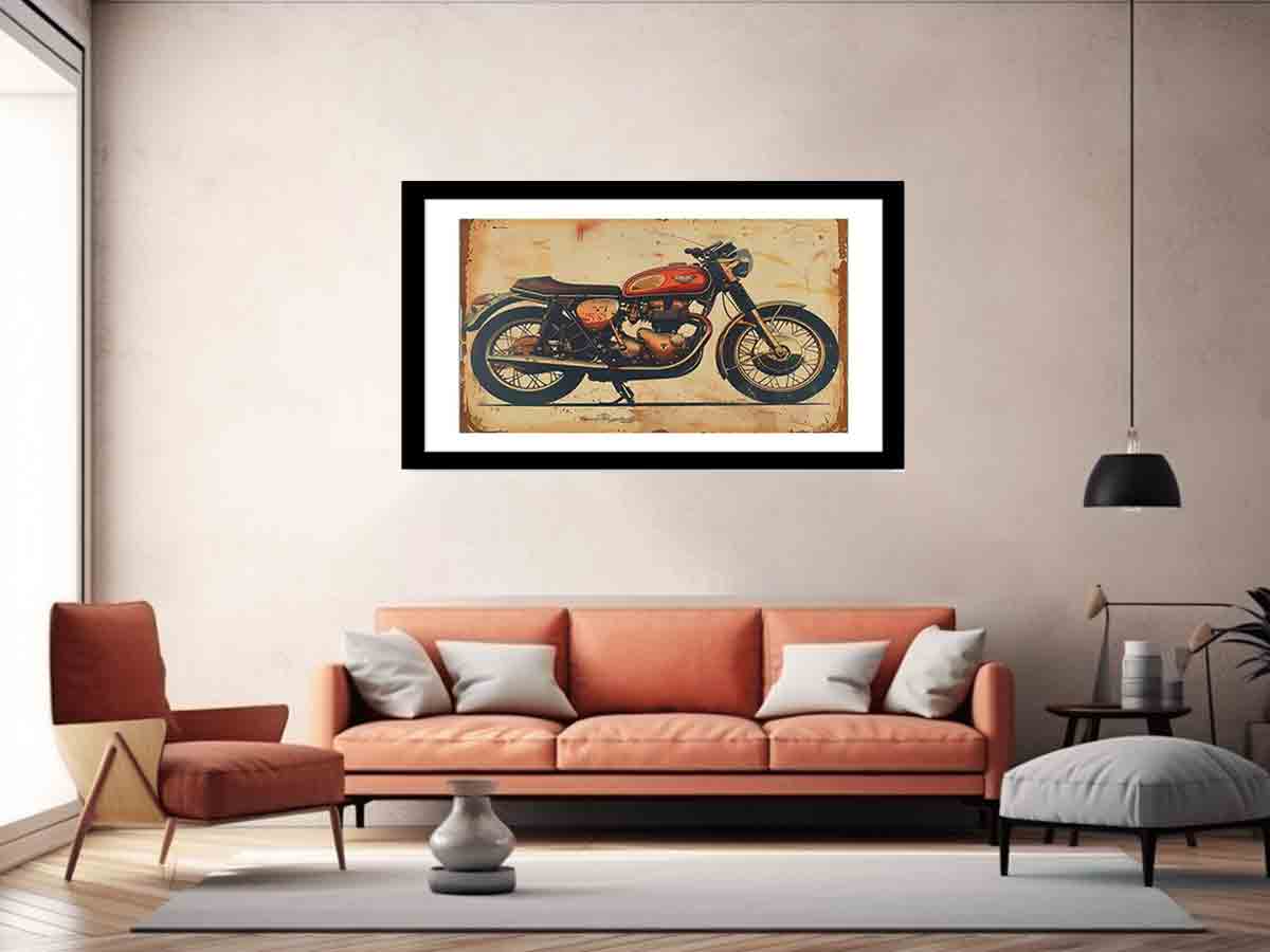 Vintage Motorcyle Framed Print-4