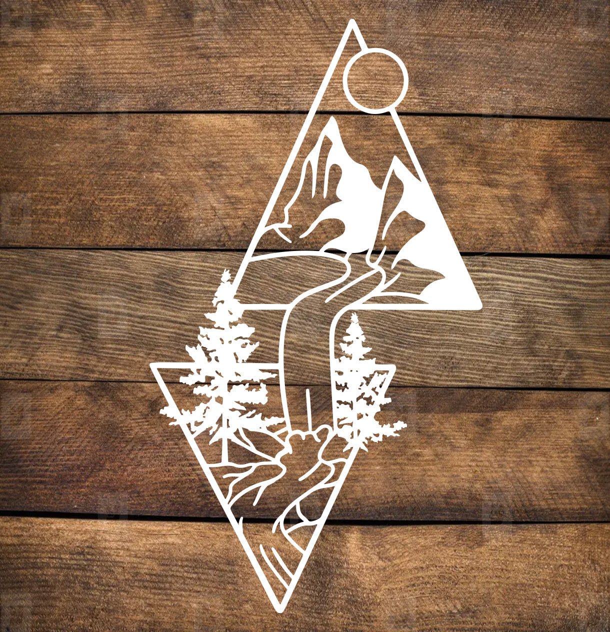 Mountain Landscape in Triangles Sign-1