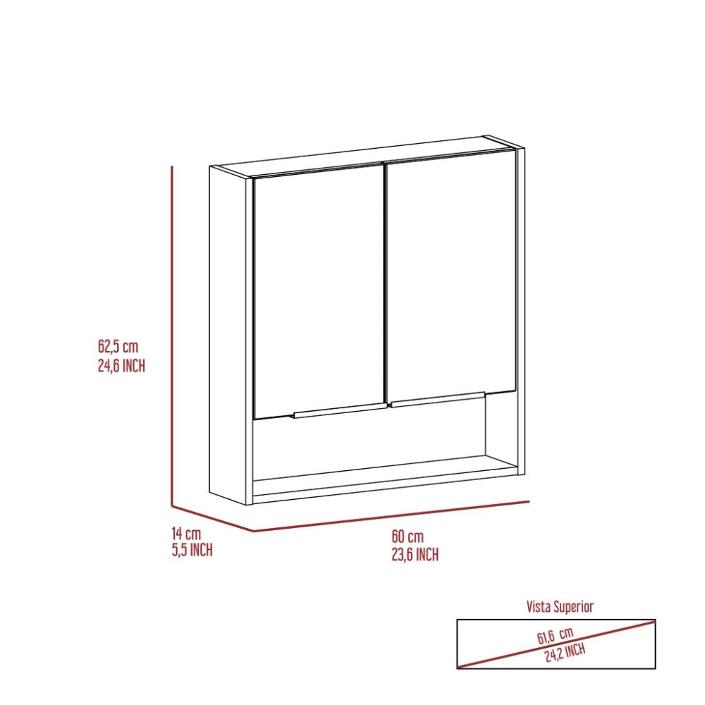 Medicine Cabinet with Mirror  Lexington,Three Internal Shelves, Black Wengue Finish-4