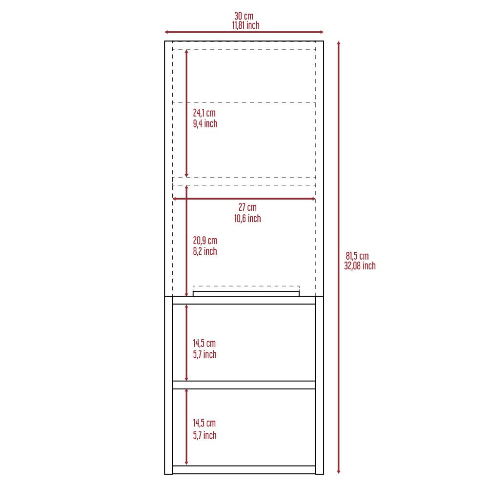 Medicine Cabinet Hazelton, Open and Interior Shelves, White Finish-4