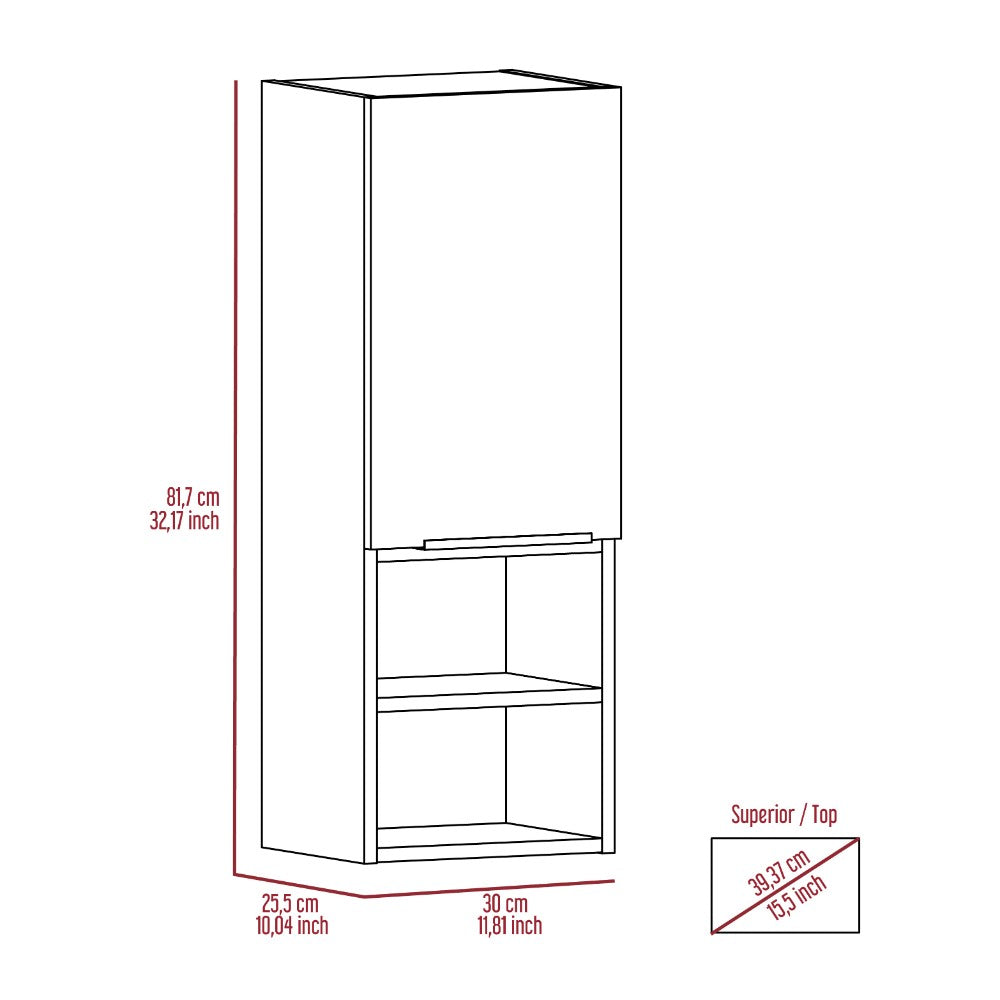 Medicine Cabinet Hazelton, Two Interior Shelves, Black Wengue Finish-4