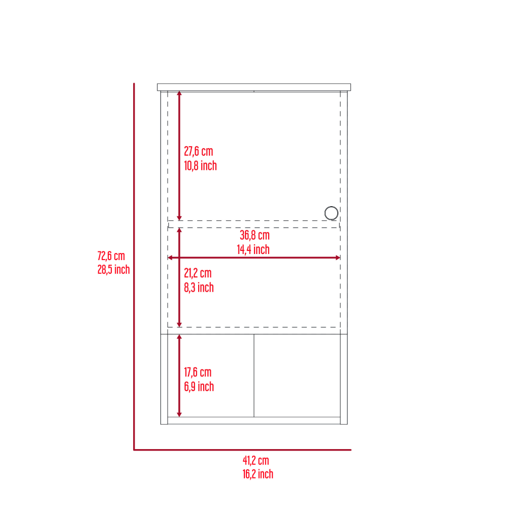 Medicine Cabinet Porto, Two Internal Shelves, Light Oak / White Finish-4