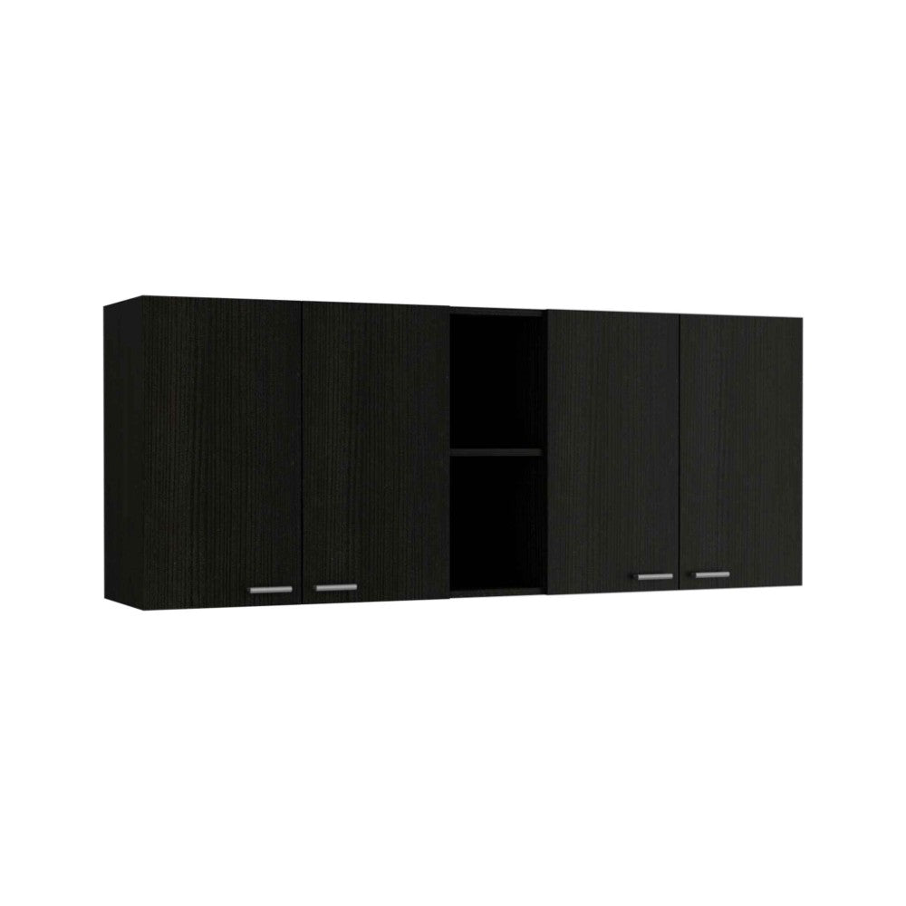 Wall Cabinet Ontario, Double Door, Black Wengue Finish-4