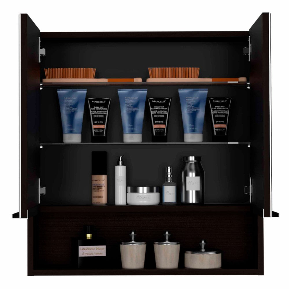 Medicine Cabinet with Mirror  Lexington,Three Internal Shelves, Black Wengue Finish-3