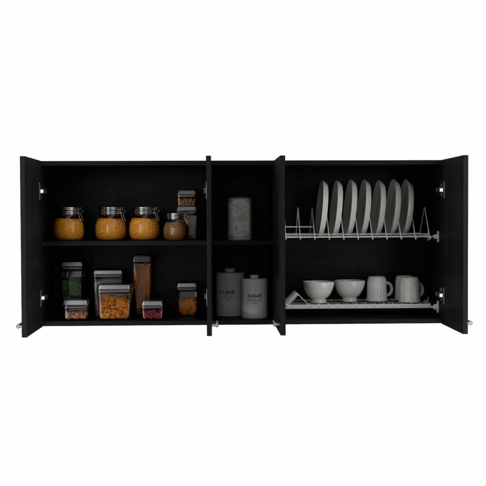 Wall Cabinet Ontario, Double Door, Black Wengue Finish-3