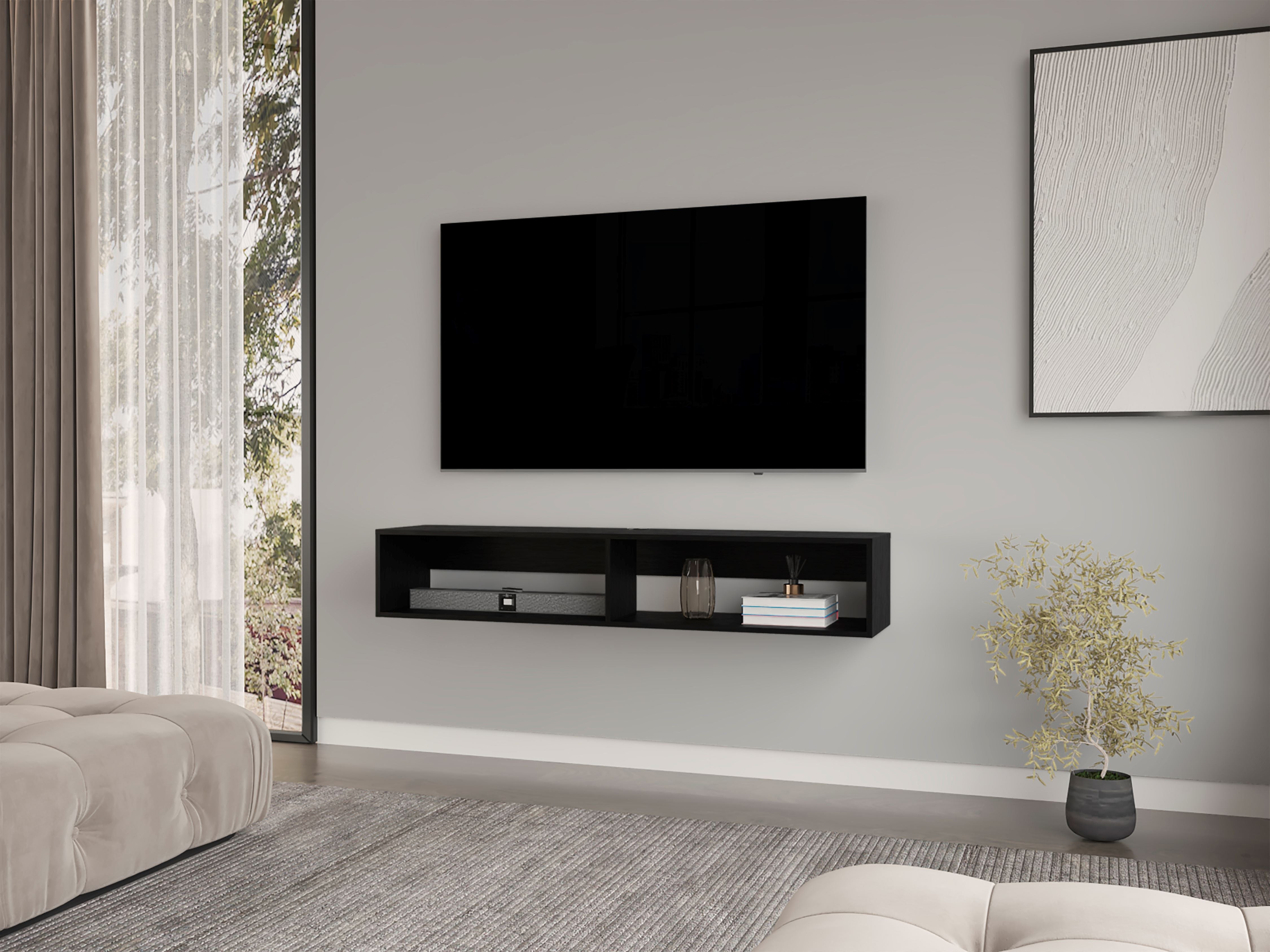 Floating Tv Stand Moore, Living Room, Black-0