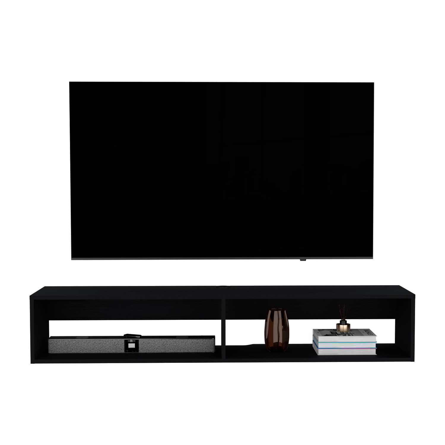 Floating Tv Stand Moore, Living Room, Black-1