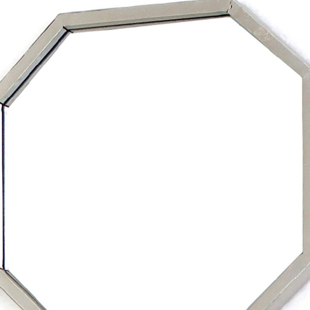 Zoomed View 30 inch Silver Mirrored Metal Mirror