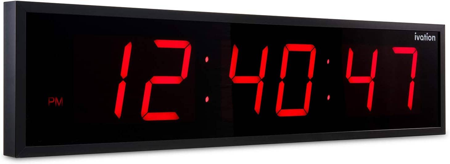 Ivation Large Digital LED Wall Clock | 8
