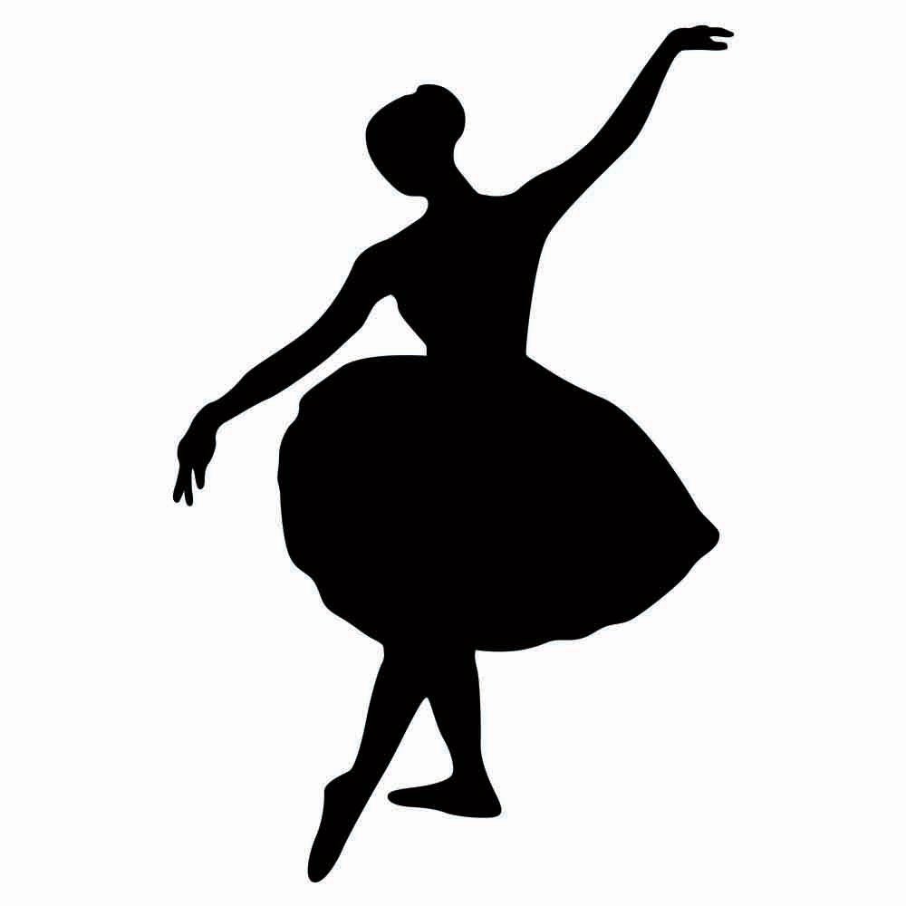 Ballerina Silhouette Wall Decal Printed | Wallhogs