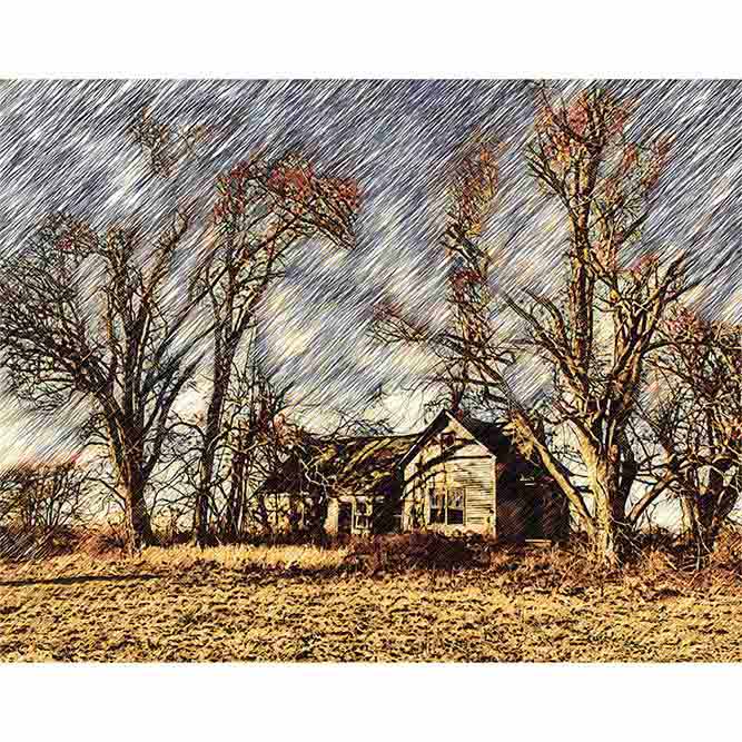 Abandoned House Wall Decal Printed | Wallhogs