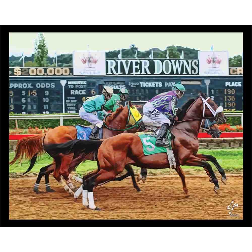River Downs Horse Race Wall Decal Printed | Wallhogs