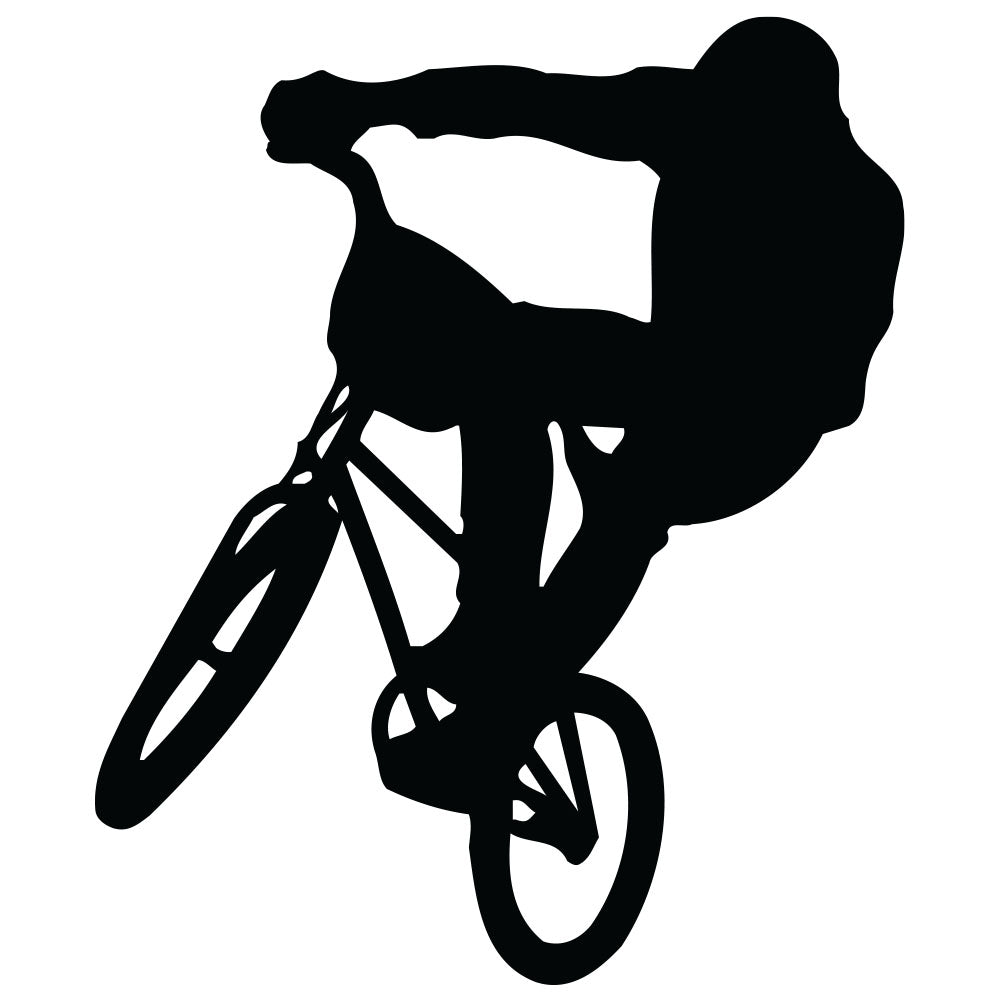 BMX Silhouette Bar Turn Wall Decal Printed