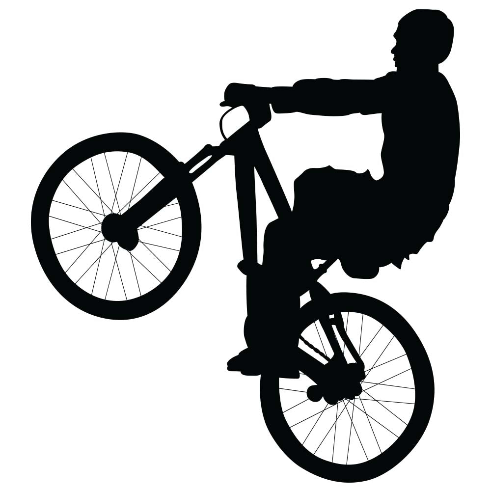 BMX Silhouette Big Wheelie Wall Decal Printed 