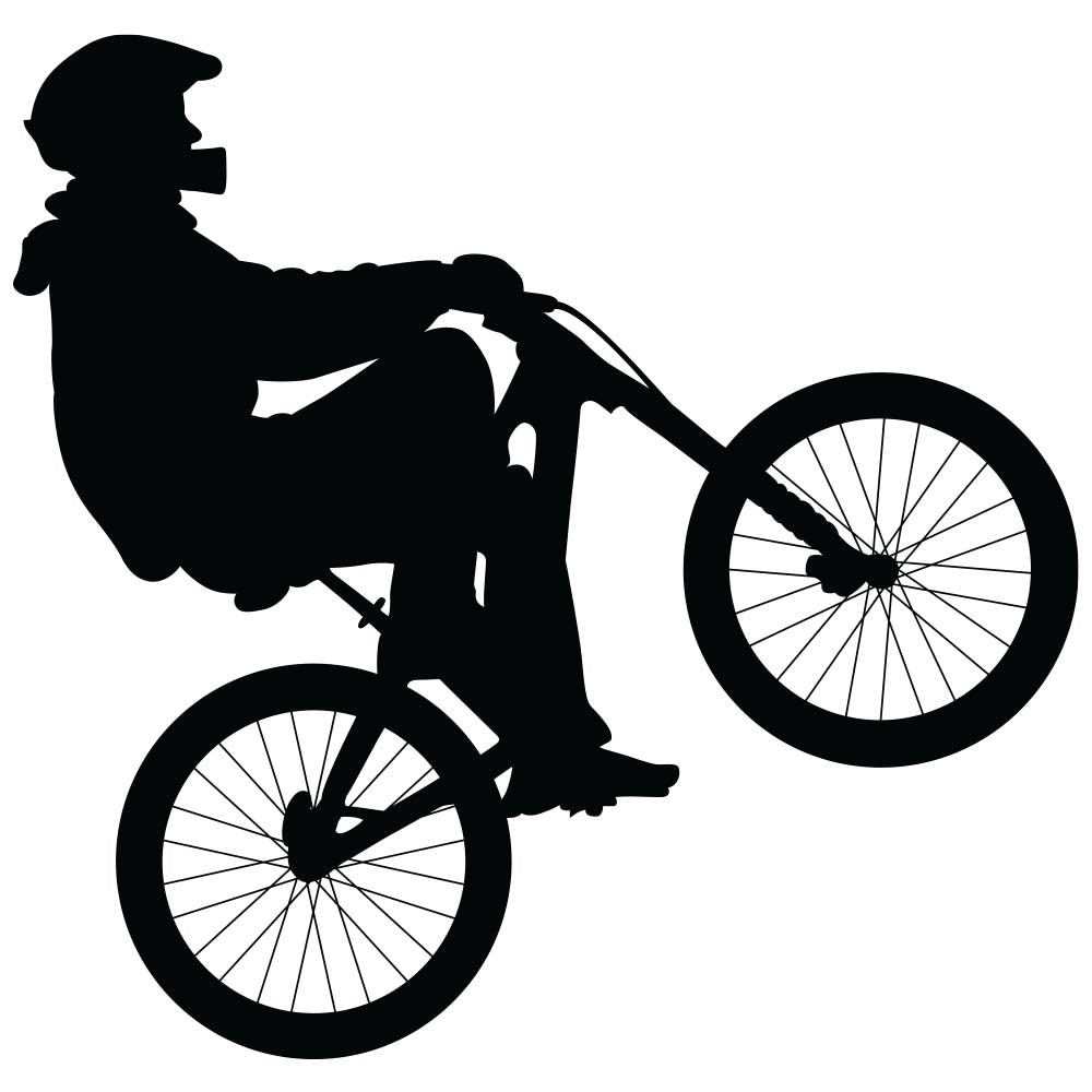 BMX Silhouette Wheelie Wall Decal Printed