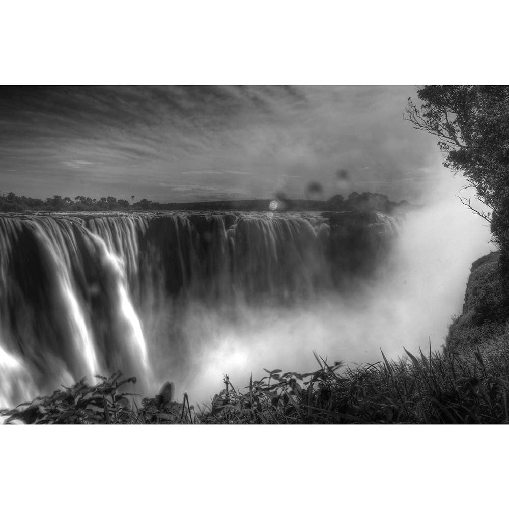 B&W Victoria Falls Gloss Poster Printed | Wallhogs