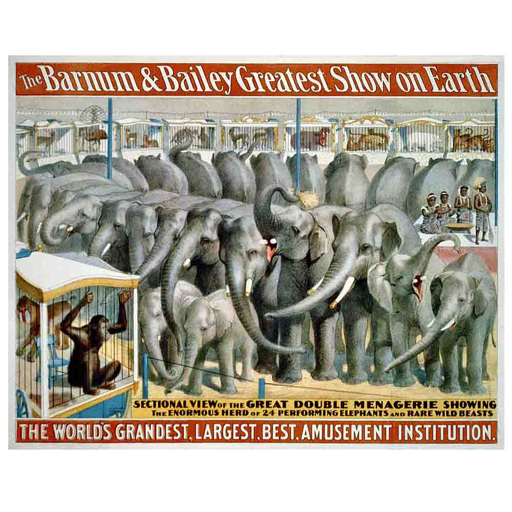 Vintage Elephant Gloss Poster Printed | Wallhogs