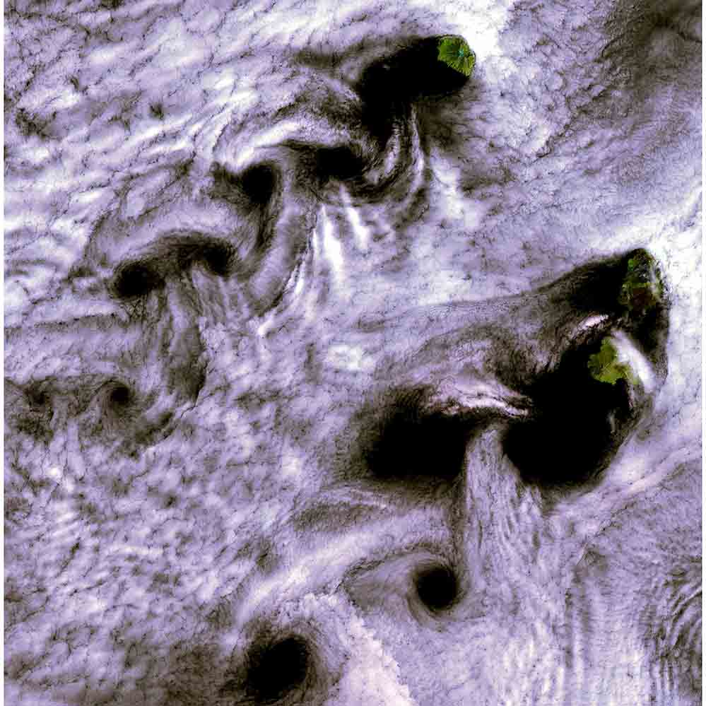 Karman Clouds Satellite Wall Decal Printed | Wallhogs
