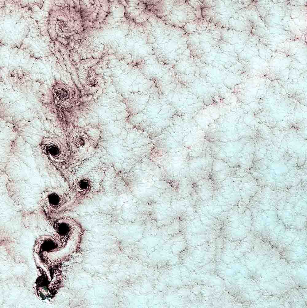 Karman Vortices Cloud Satellite Wall Decal Printed | Wallhogs