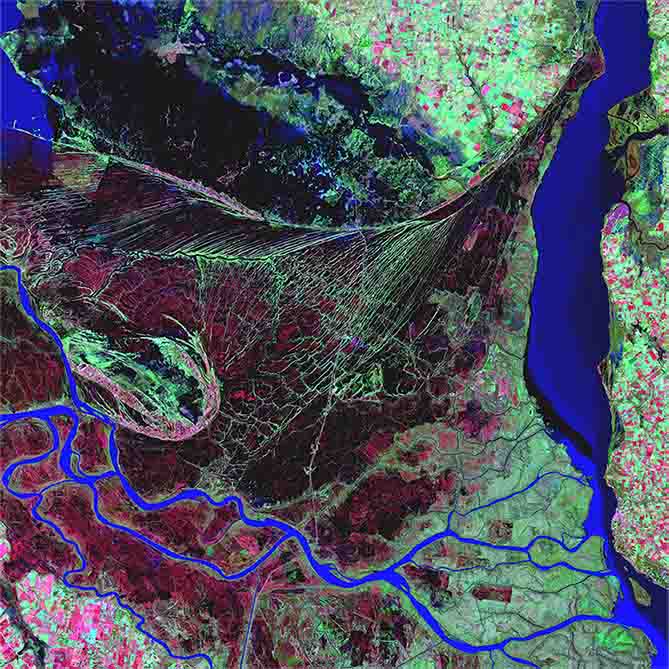 Parana River Delta Satellite Gloss Poster Printed | Walllhogs