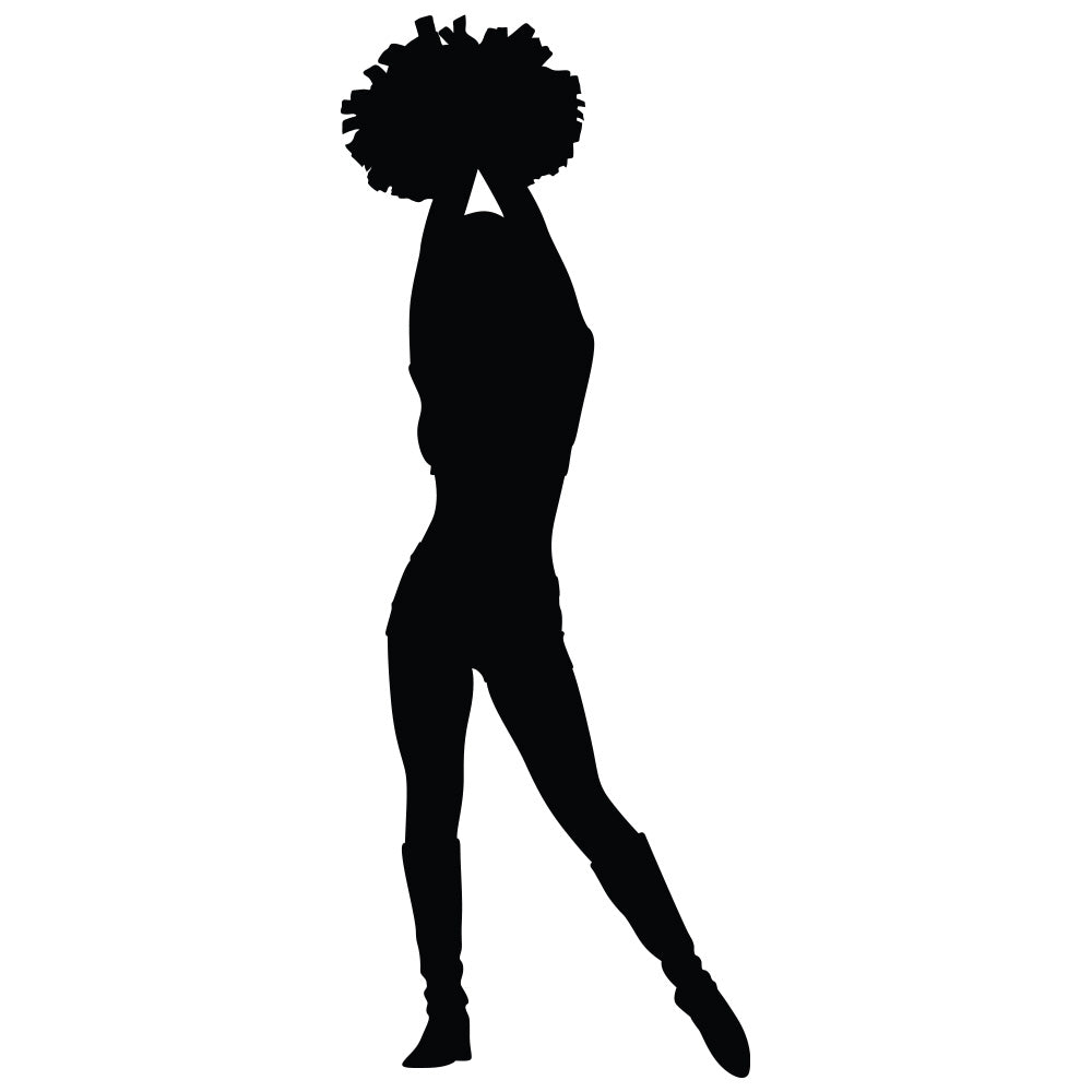 Cheerleader Silhouette Wall Decal Printed | Wallhogs