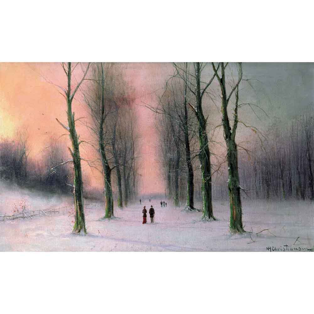 Snow Scene - Wanstead Park Gloss Poster Printed | Wallhogs