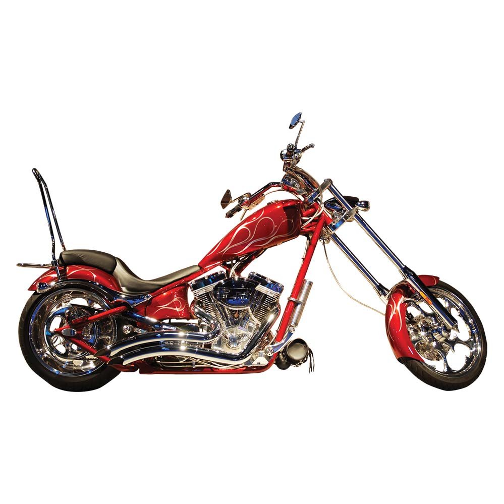 Custom red flame chopper die-cut wall decal printed | Wallhogs