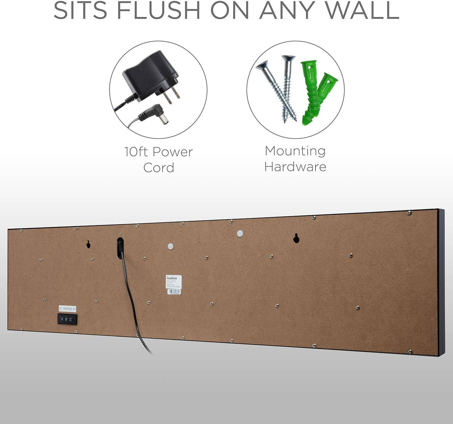 Ivation Large Digital LED Wall Clock | 8