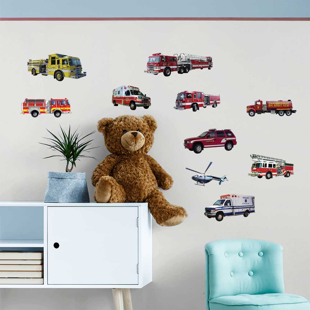 Fire & Rescue Decals Installed in Kids Room