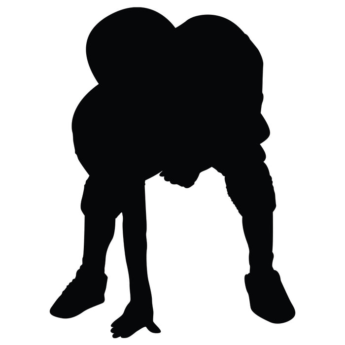 Football Player Stance Silhouette Wall Decal Printed