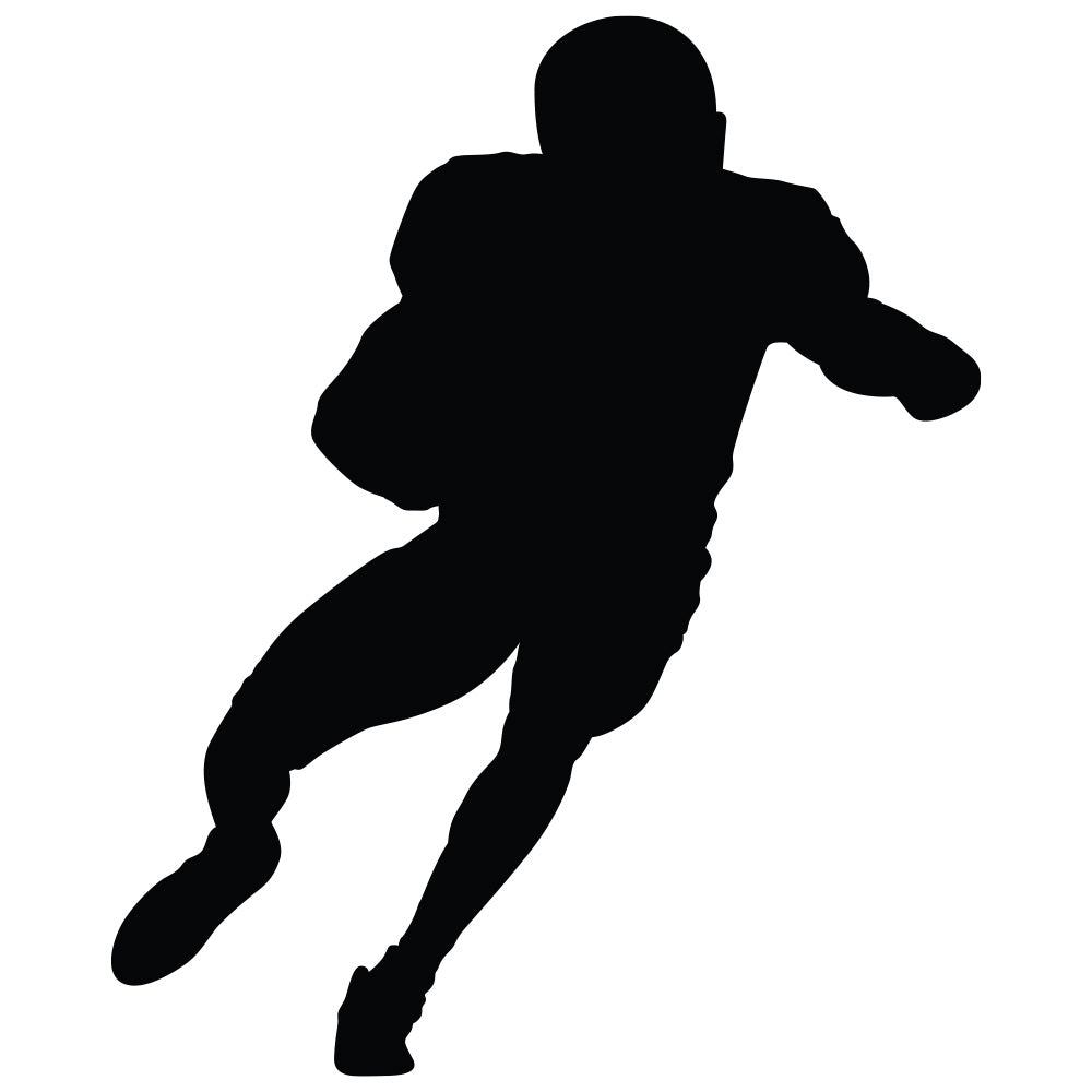 Football Ball Running Back Silhouette Wall Decal Printed