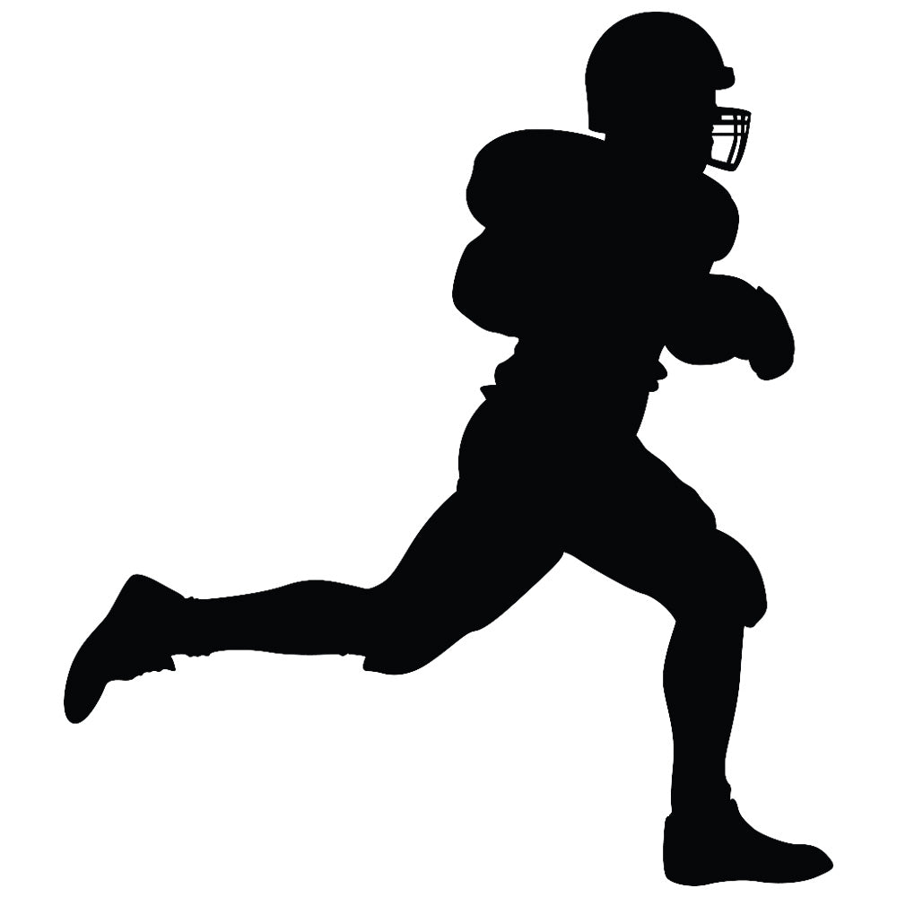 Printed Football Touchdown Run Silhouette Wall Decal