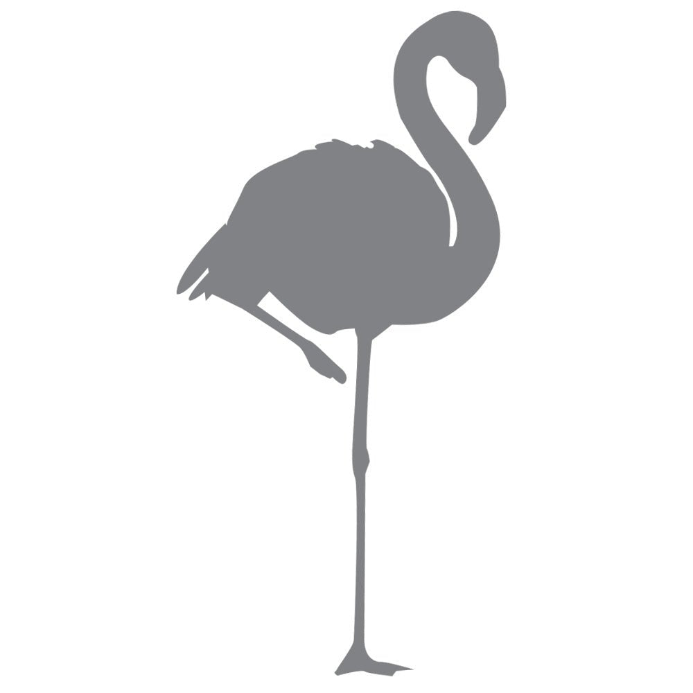Gray Flamingo Silhouette Wall Decal Printed