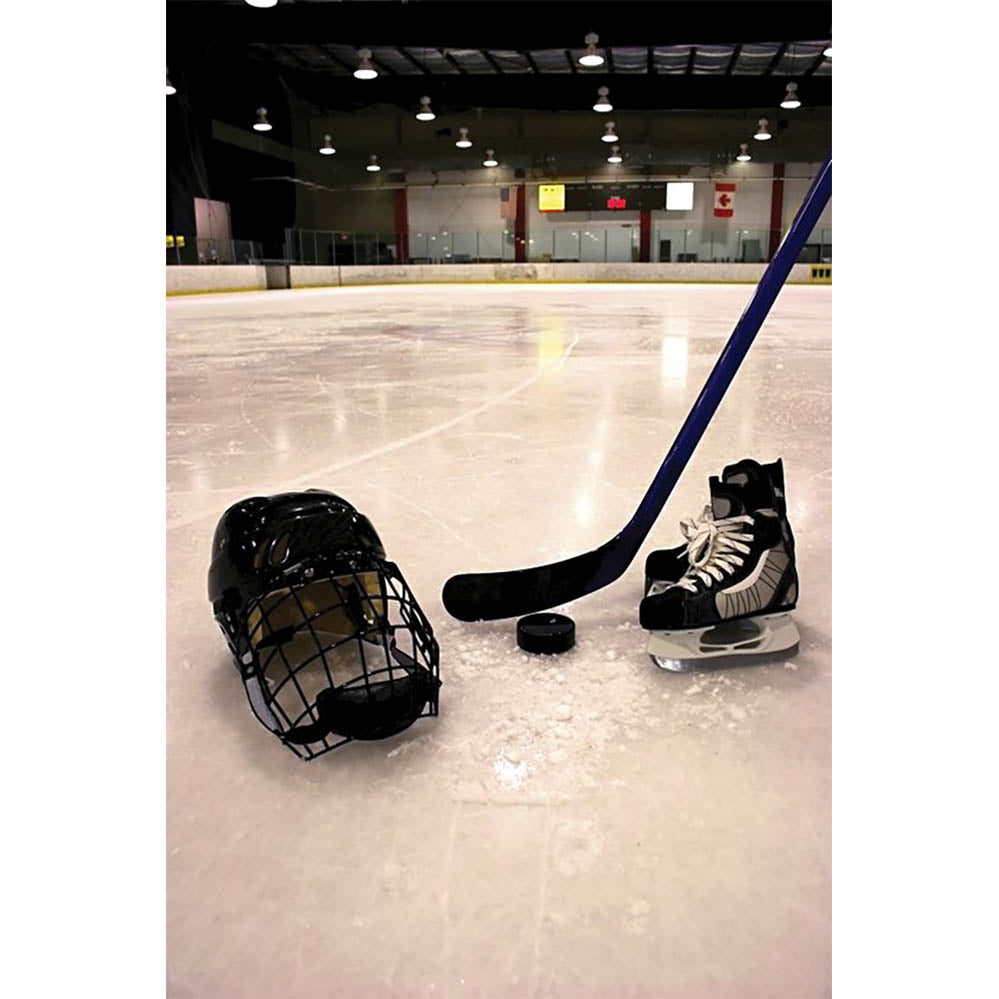 Hockey Equipment on Ice Gloss Poster Printed | Wallhogs