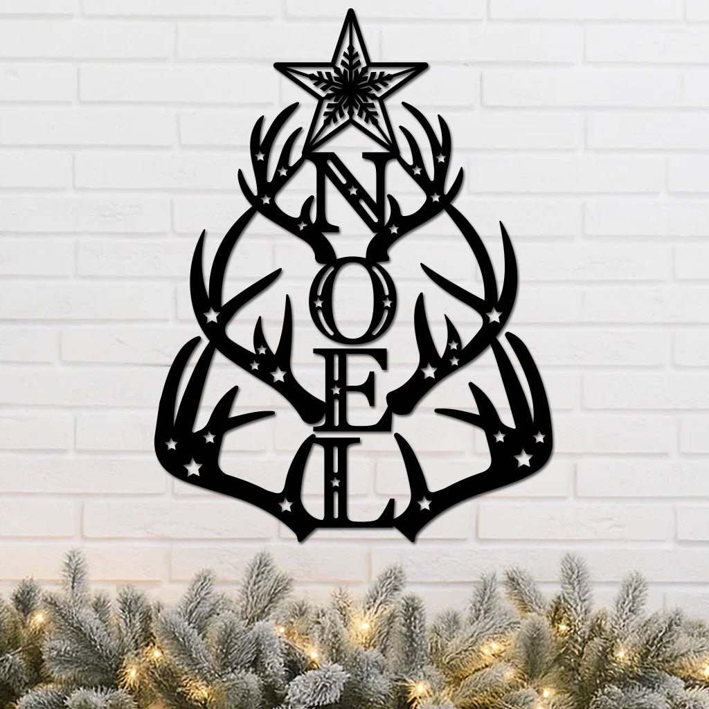 Antler tree with Holiday NOEL-2