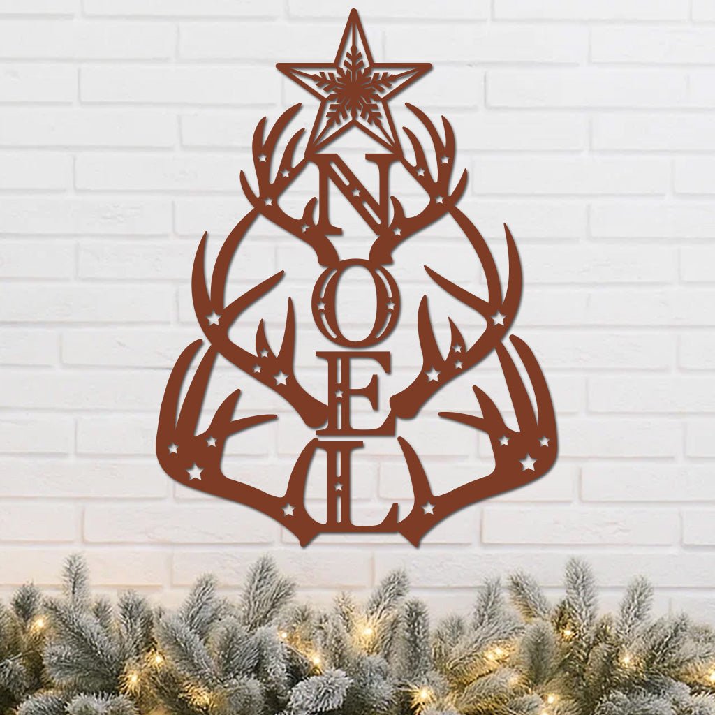 Antler tree with Holiday NOEL-7