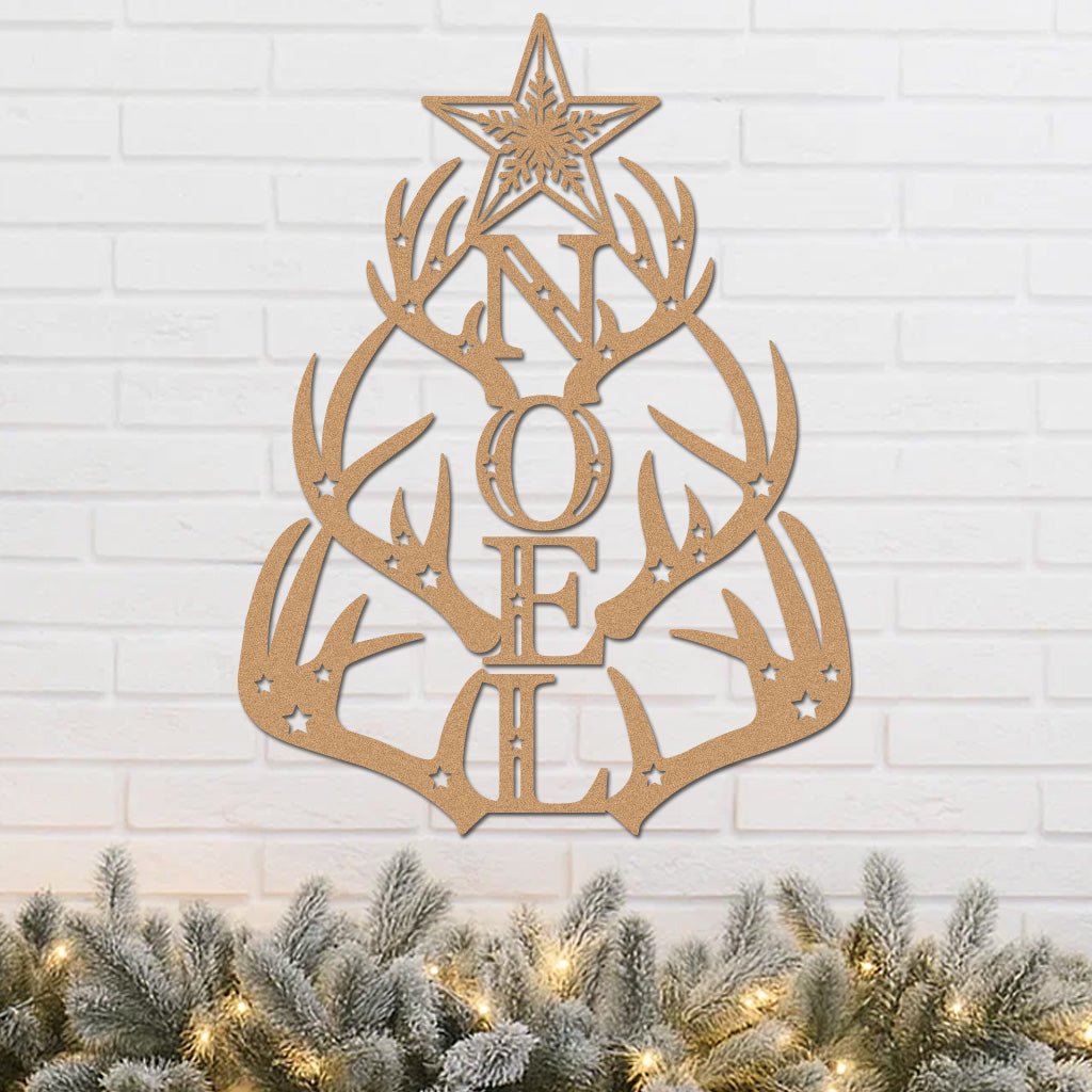 Antler tree with Holiday NOEL-4