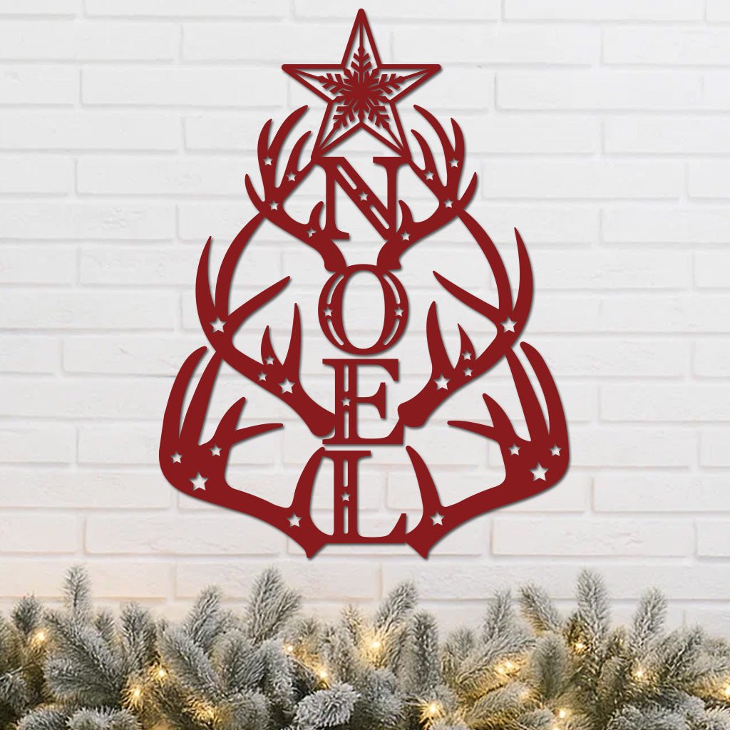 Antler tree with Holiday NOEL-1