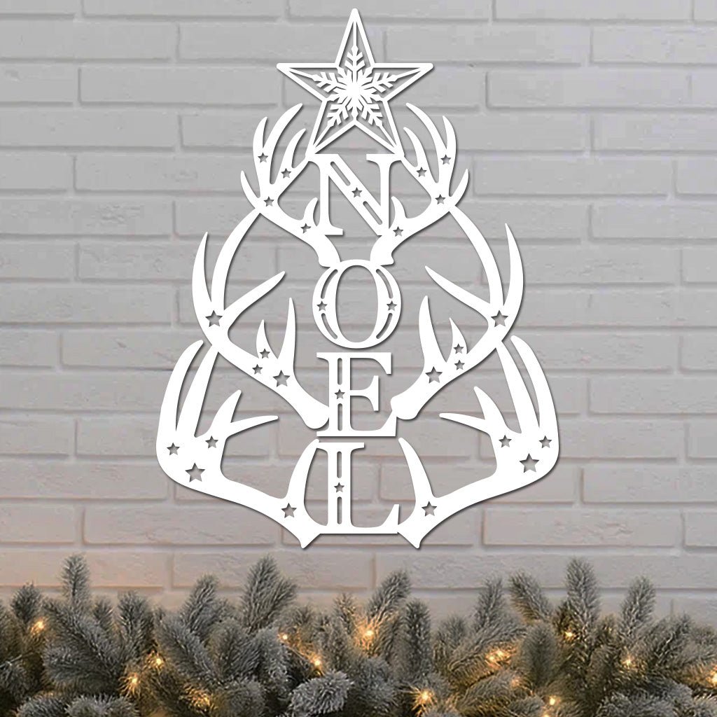 Antler tree with Holiday NOEL-3
