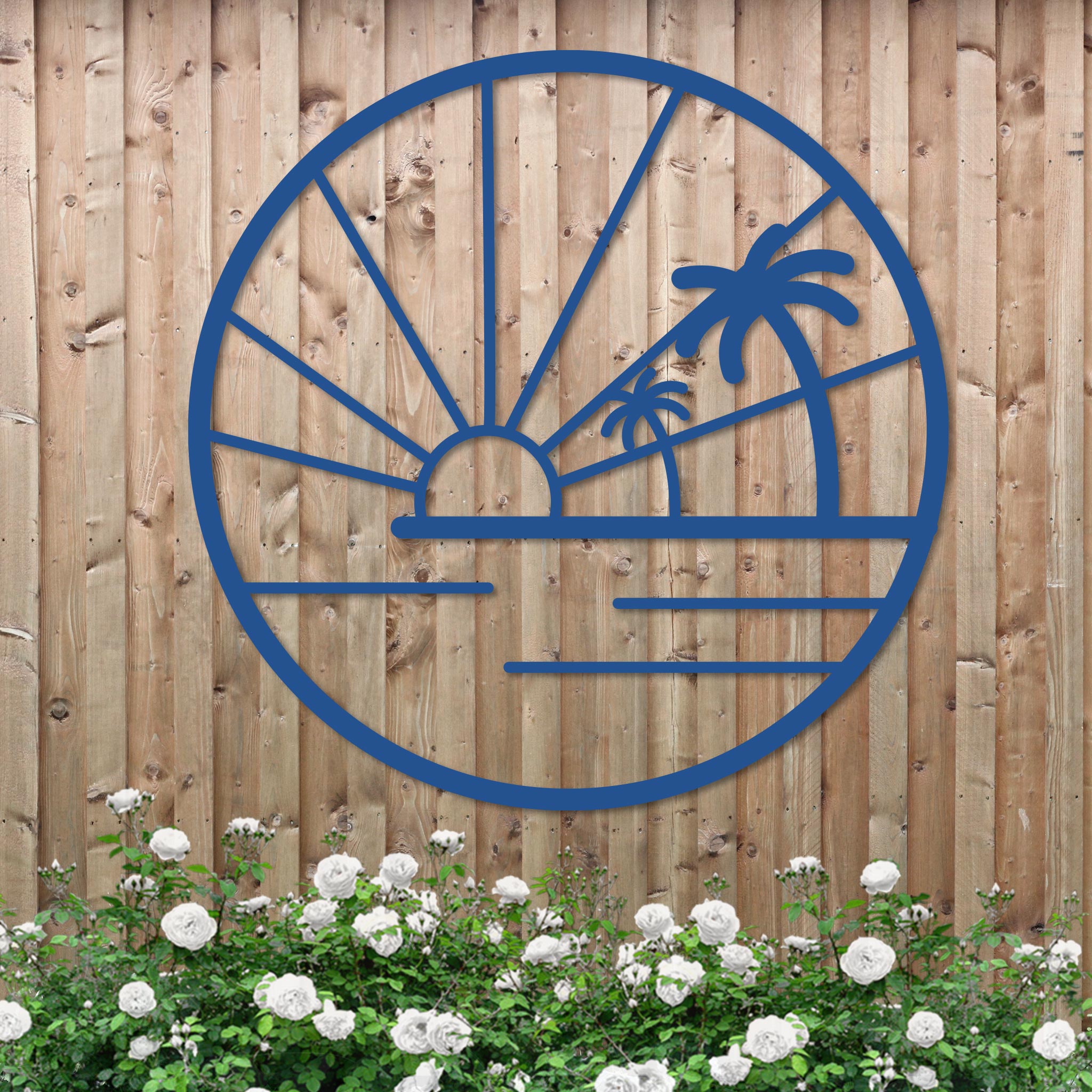 Island Sunset Palms Circle Sign-3